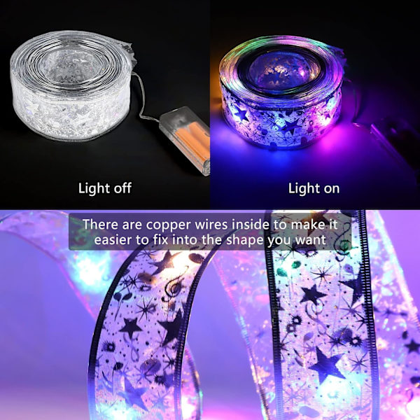 LED-båndlys, 16 fot/5 m lyslenke for juletre