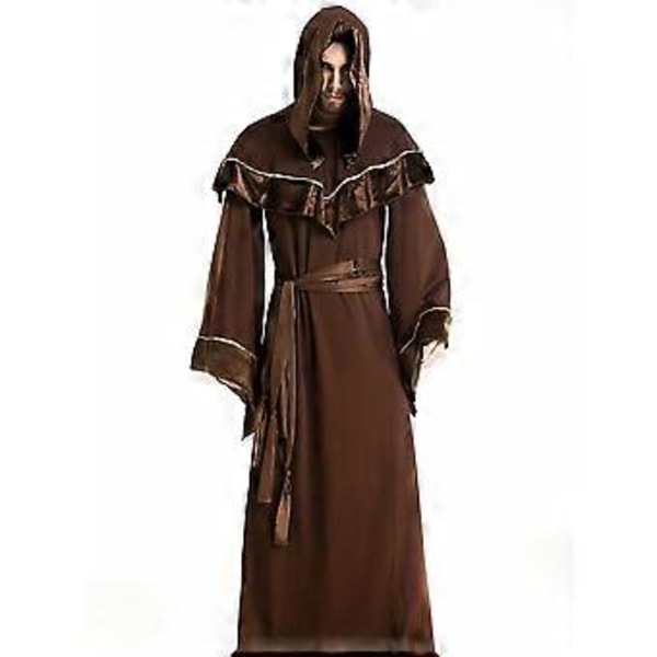 Bomuldsblanding Halloween Voksenkostume Herre Cospaly Troldmandskåbe Grim Reaper Kappe Herre Heksetøj Festforestillingskostume