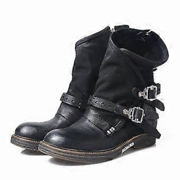 moottoripyöräkengät retro cool vyö vetoketju syyskengät