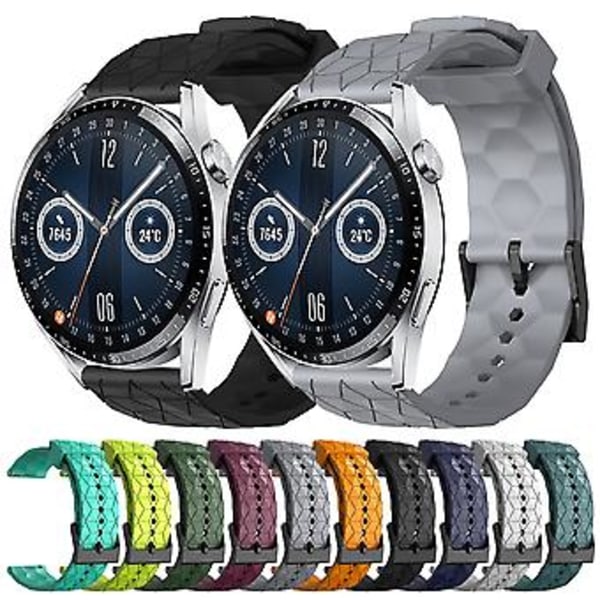 Fotballmønster klokkearmbånd for Huawei Watch GT3 46mm For Huawei Watch GT3 46mm (Grå)