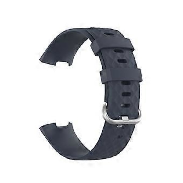 Mjukt Smart Klockarmband Sportarmband Ersättning för Fitbit-Charge 3/4 (L Blågrå)
