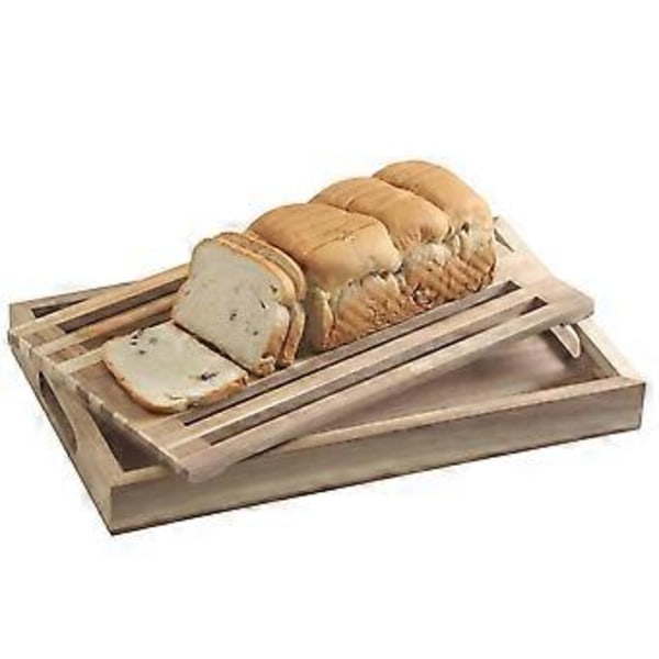 Brödbräda i trä med smulbricka - Serverings- och skärbräda