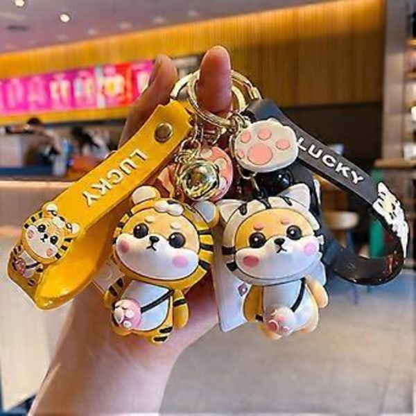 Söt Nyckelringspresent - Kawaii Ryggsäcksberlocker Cartoon Shiba Inu Pojkflicka Djur Nyckelringar Kvinnor Män Par Bilnyckelring