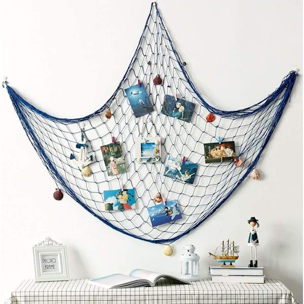 1 kpl sininen, 1M x 2M koristeellinen kalastusverkko, merellinen Välimeri
