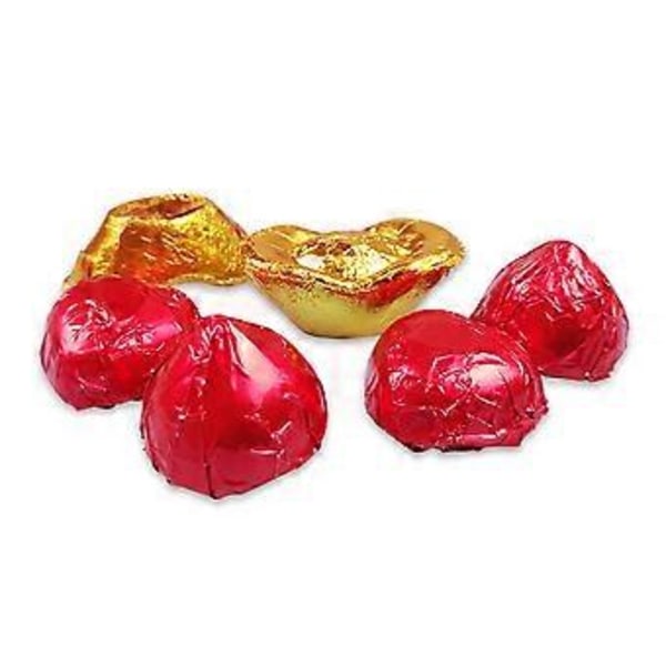 100 st 8 cm Aluminiumfolie Chokladgodis Omslagspapper Matförpackningsdekor (Blank Yta Rosa)