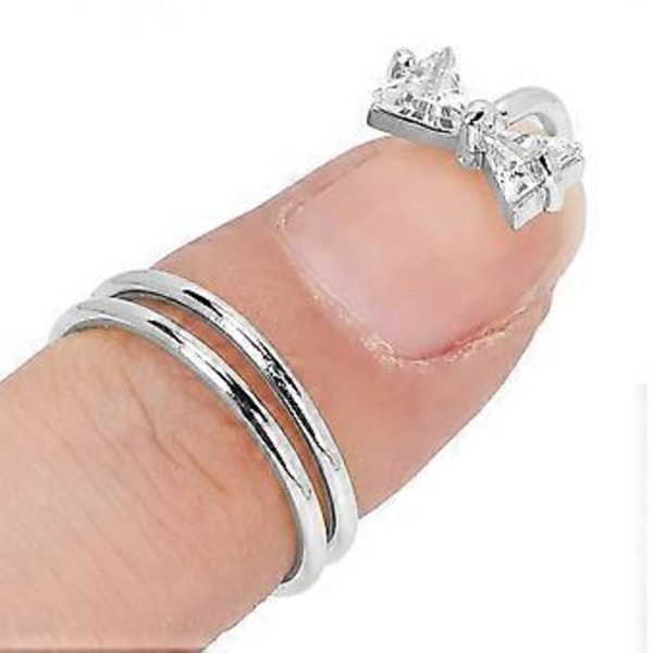 Fashionabel Fingernagelring Elektropläterad Koppar Manikyrring Nagelkonsttillbehör