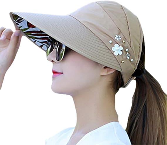 Kvinners Sol Visor Caps Pustende Foldbar Baseball Cap Sommer An