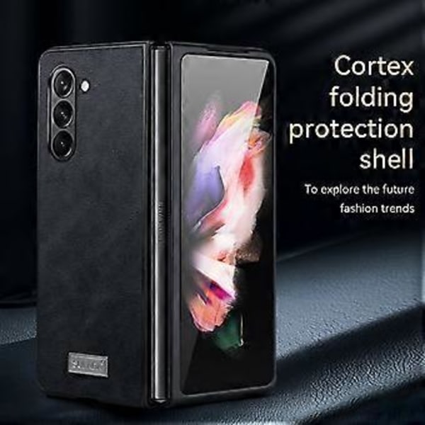 SULADA Fodral för Samsung Galaxy Z Fold5 5G i PU-läderbelagt TPU+PC, Anti-fall (Stil C)