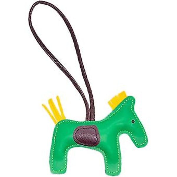 SDIGV Læder Tassel Pony Nøglering Læder syet hest styling sød mode taske tilbehør (Grøn)