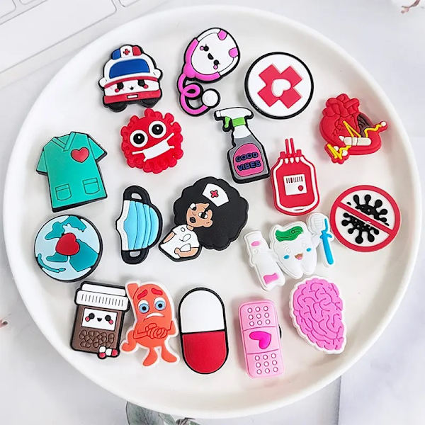 30 stk. sko charms til træsko, skotilbehør til Croc charms til