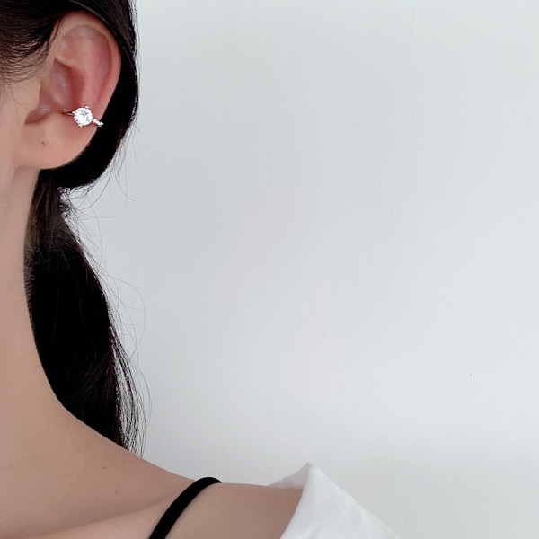 Öronmanschett Clip-on Falska Örhängen Små Hoop Huggies Sterling Silver