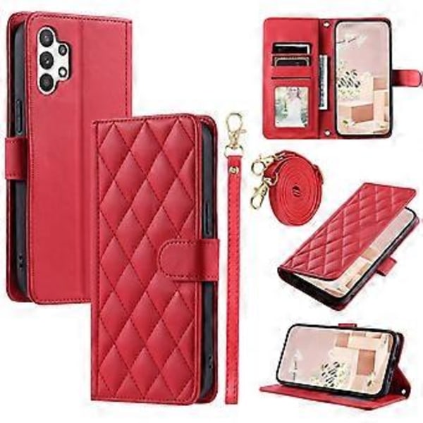 Etui for Samsung Galaxy A32 5G/M32 5G med rombe-mønster, lommebok, crossbody-veske (Stil F)