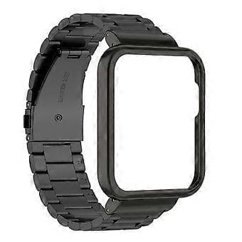 Rem til Mi Watch Lite/Redmi Watch Smartwatch Armbånd Metal Armbånd (Sort sølv sort)