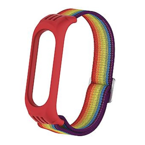Til Xiaomi Mi Band 3 / 4 / 5 Twill 8-formet Spænde Urrem (Regnbue)
