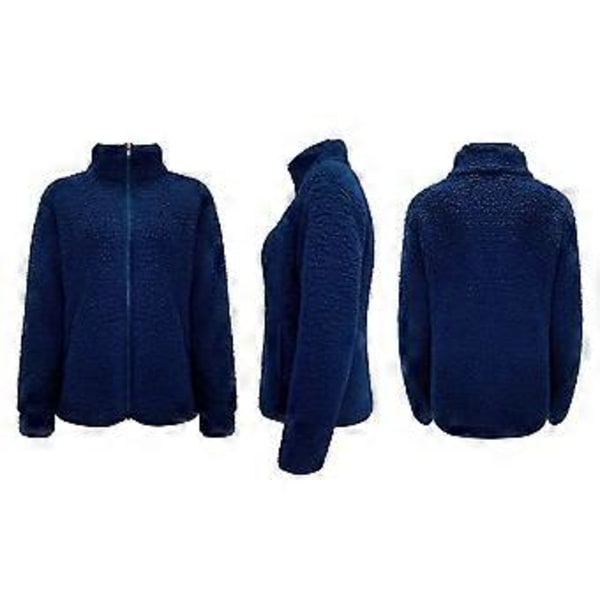 Sweater Dame Casual Langærmet Lynlås Trøje (M Navy blå)
