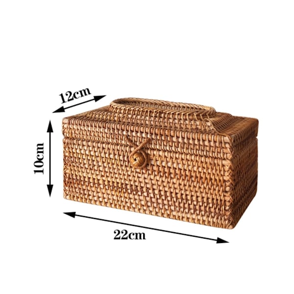 Rattan Vævsæske Hjemmedekoration Håndlavet Skrivebords Vævsæske Rattan