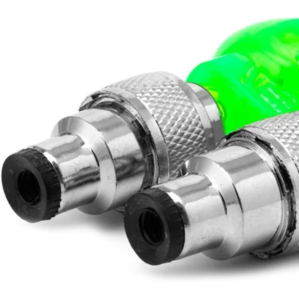 Sykkeldekkventilhette, 8 stk. Hodeskalleformet ventilhette LED-lys hjul