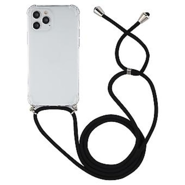 TPU-etui med snor til iPhone 15 Plus (Sort)