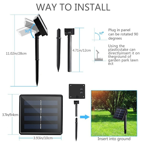 2-pack solcellslampor för jul 200 LED, 72,2 fot