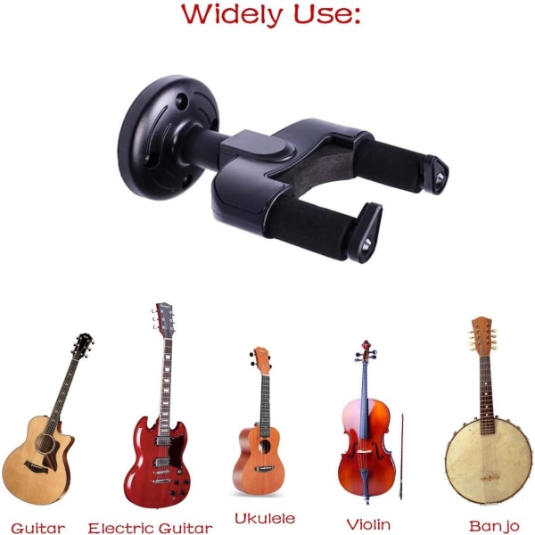 Väggfäste för akustisk och elektrisk gitarr, fiol, bas, ukulel