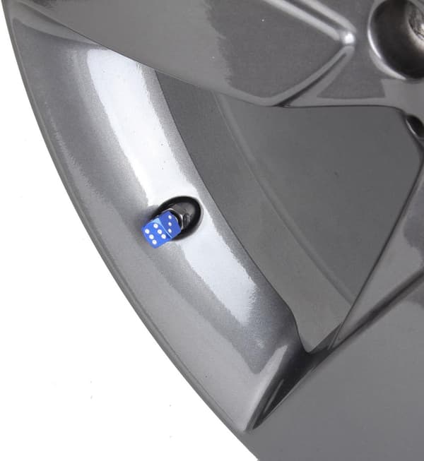 Terning-stil ventilhetter aluminium motorsykkel dekk støvhette blå