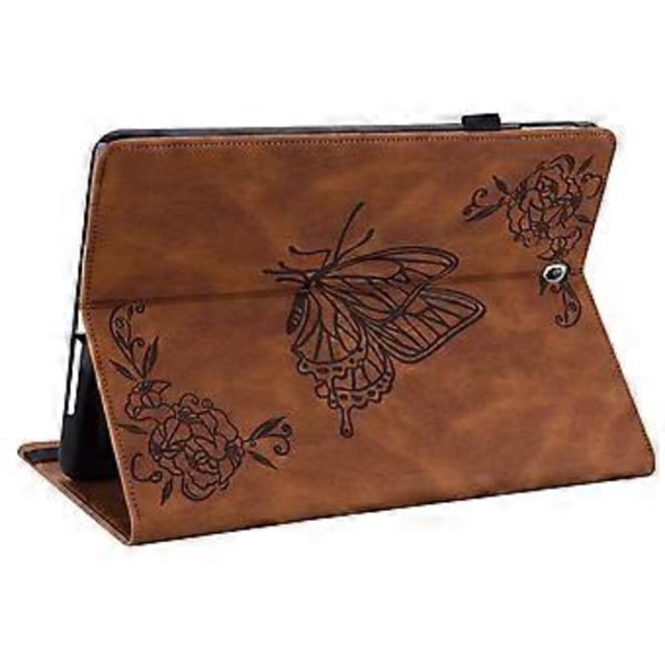 Butterfly Blomst PU Etui til Samsung Galaxy Tab S2 9.7 T810 T815 (Brun)