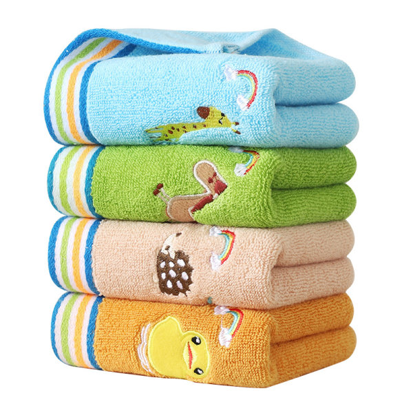 Barnhanddukar set om 4, bomulls-, ansikts- och duschhanddukar för badrum, flerfärgad, 25 x 50 cm