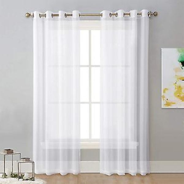 Tylles Baggrunds Draperinger Gardin Semi-mørklæggende Design Elegant Gardin til Bryllup (134*210 Hullet Grøn)