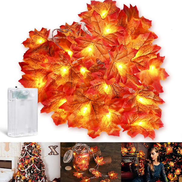 1PC Lönnlöv ljusslinga 3M 20 LED för jul Halloween,