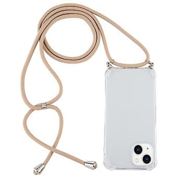 TPU-fodral med snodd för iPhone 15 Plus (Guld)
