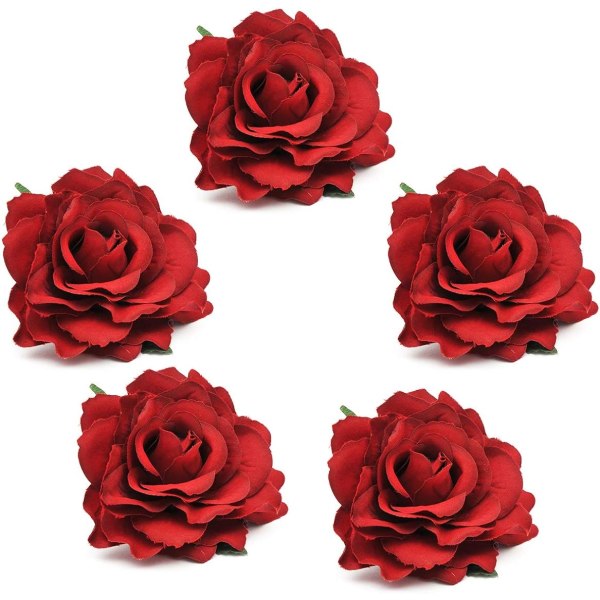 6 pcs Hair brooch, in the shape of a rose flower, for women,