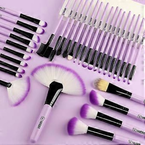 Makeup-børster, VANDER Professional 32 stk. Makeup-børstesæt, Makeup-børstesæt Foundation Blending Kosmetikbørstesæt, Lilla