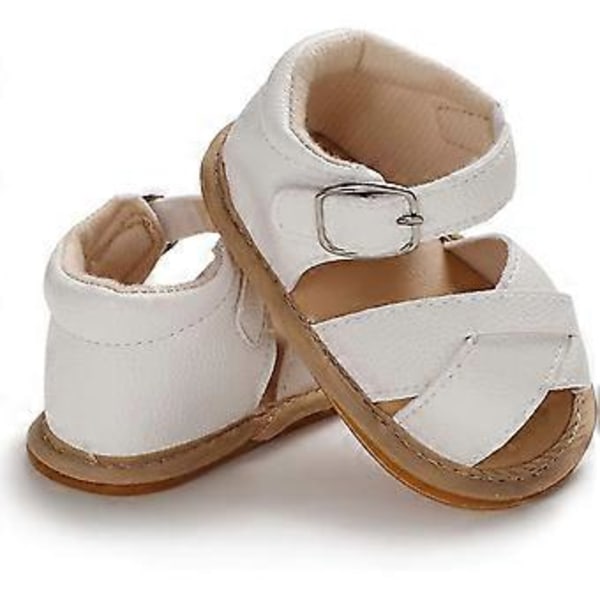 Baby Flickor Glittriga Rosettsandaler Premium Mjuk Halkfri Gummisula, 0-6 månader 11cm