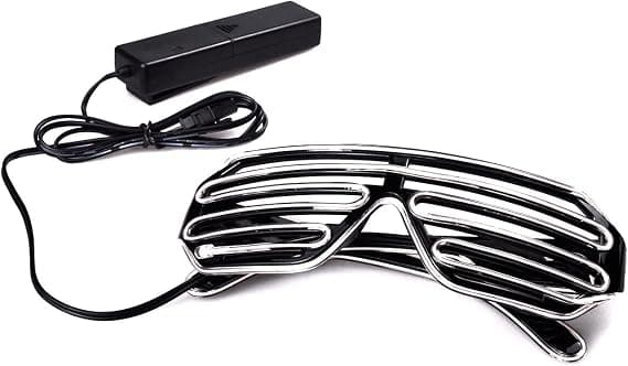 Lys op skodder neon rave briller el wire led solbriller stemme a