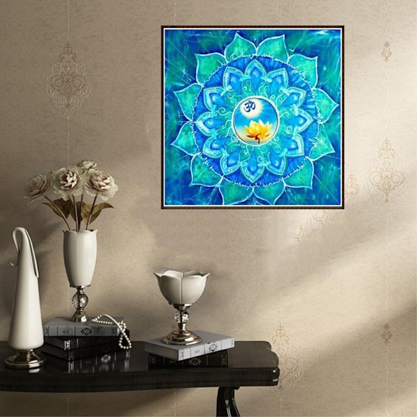 30 x 40 cm, Fleurs de Datura Broderie Diamant P