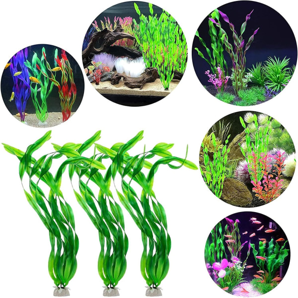 Akvarium Konstgjorda Plastväxter (35 cm), 10 st Konstgjorda Vattenväxter Akvarium Dekoration Konstgjorda