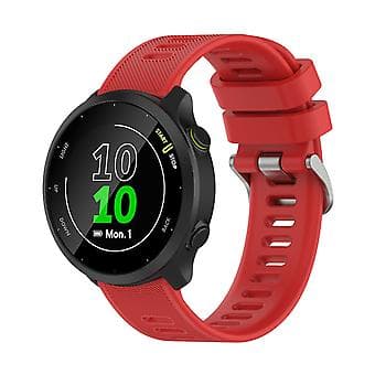 Til Garmin Forerunner 158 / 55 Twill Silikon Urrem (Rød)