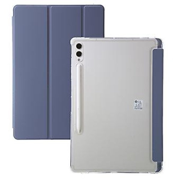 3-Taitettava Selkeä Akryyli Nahkakotelo Samsung Galaxy Tab S9 Ultra/S8 Ultra:lle (Lavendel)