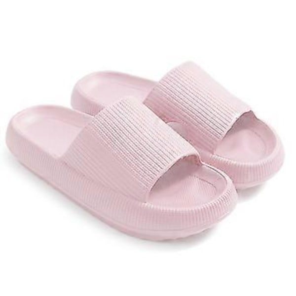Mjuka Tofflor för Kvinnor Män Bekväma Andningsbara Tofflor för Hem Badrum (4445 Rosa)