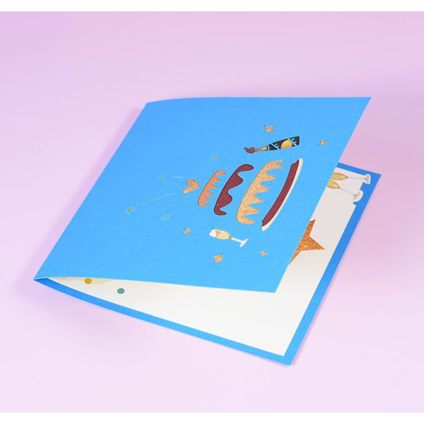 Bursdagskort, 3D bursdagskakekort, popup-gratulasjonskort for fa