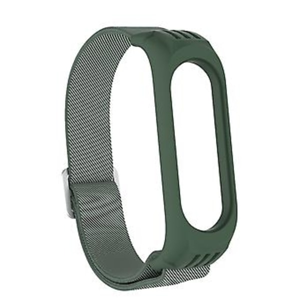 Til Xiaomi Mi Band 3 / 4 / 5 Twill 8-formet Spænde Urrem (Mørkegrøn)