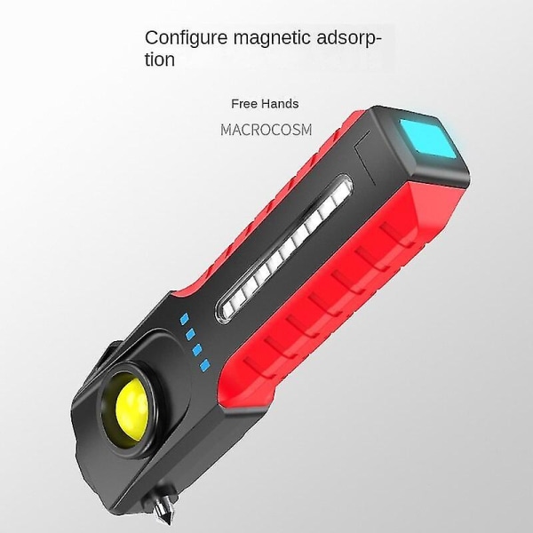 Multifunksjonell sikkerhetshammer utendørs nødsituasjon rød og blå flagg