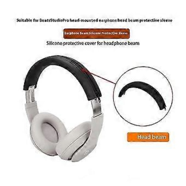 Beskyttende silikone etui sæt til Beats Studio Pro med 2 ørekop covers og hovedbøjle cover - Mørkeblå(Sort)