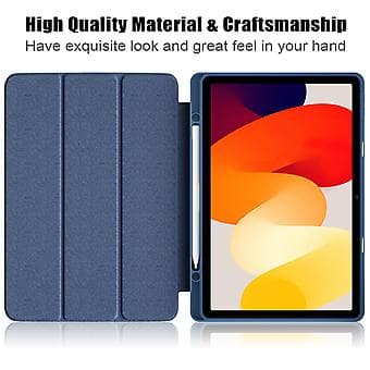 3-Facks Solid Färgad Tablettfodral För Xiaomi Redmi Pad SE (Mörkblå)