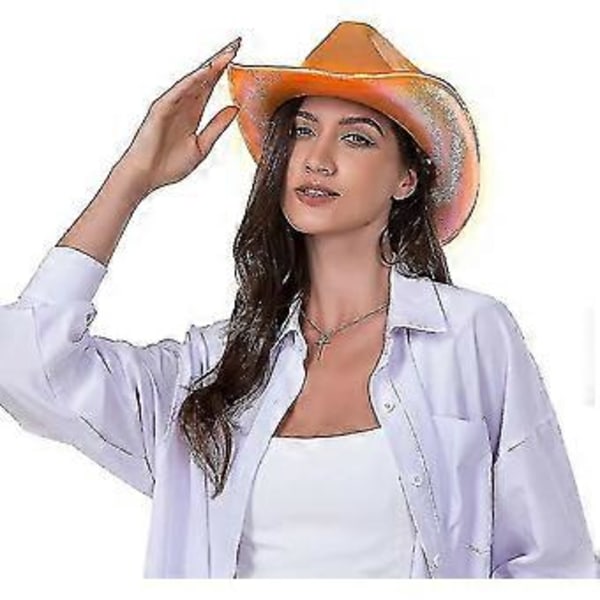 Lysende Space Cowboy Cowgirl Hat (Orange)