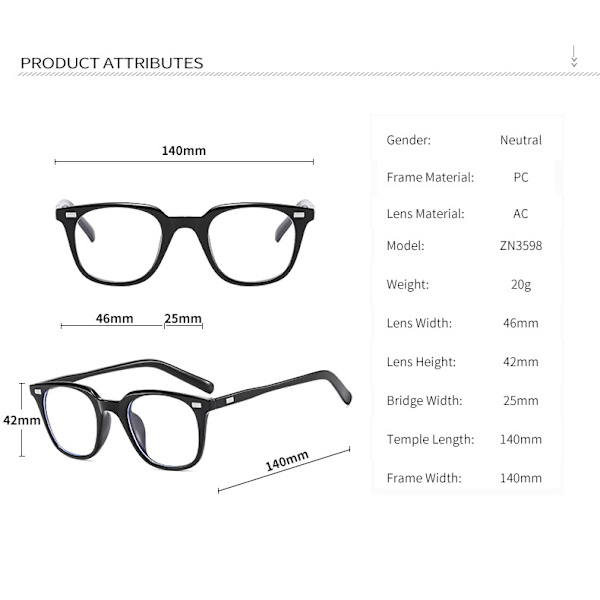 Sininen valoa estävät lasit läpinäkyvillä linsseillä Anti Eye