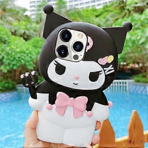 Kompatibel med iPhone 14 Pro Max Etui 6.7\", 3D Myk Silikon Anime Morsom Kule Merkelig Stygg Karakter Full Beskyttende Støtsikker Telefon Etui Deksel (Svart)