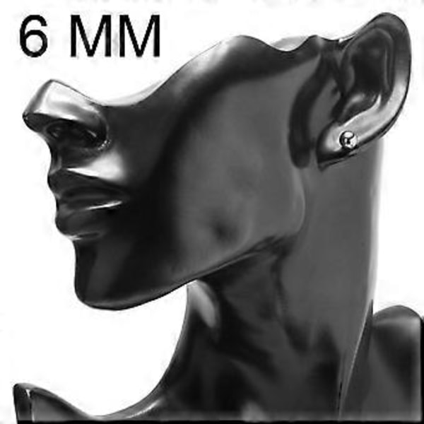 4 Par Bar Stålkugle Mini Øre Ørering Stud Smykker Sølv 3-6mm