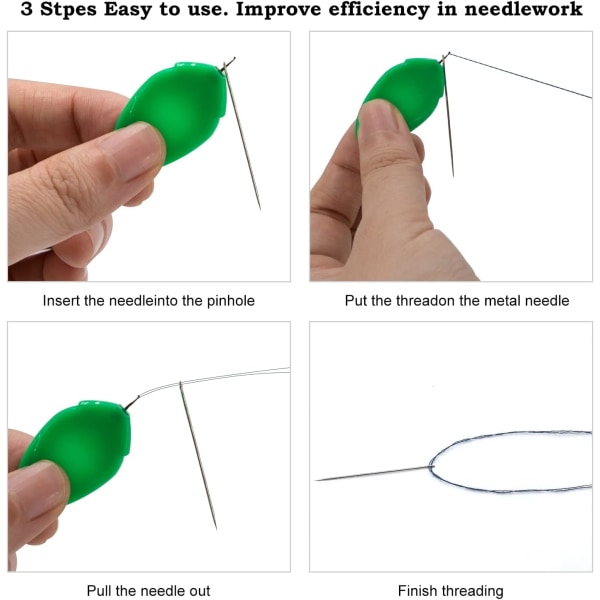 100 stk nåletrådere, indsæt nåletrådere, håndsyværktøj til håndsyning, håndværk, strikning