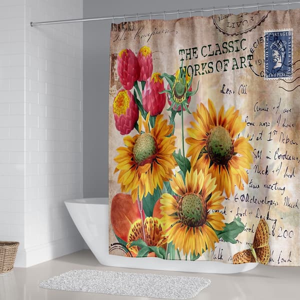 Solros Duschdraperi 150*180 cm（Frimärken）, Duschdraperi